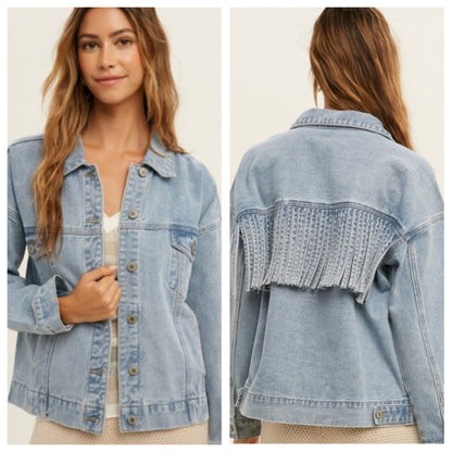 Fringe denim jacket