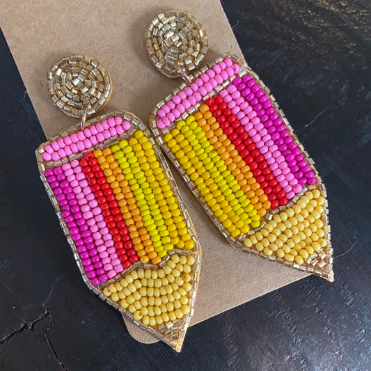 Beaded Pencil earrings