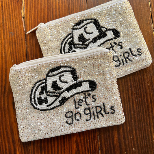 Let's Go Girls beaded pouch