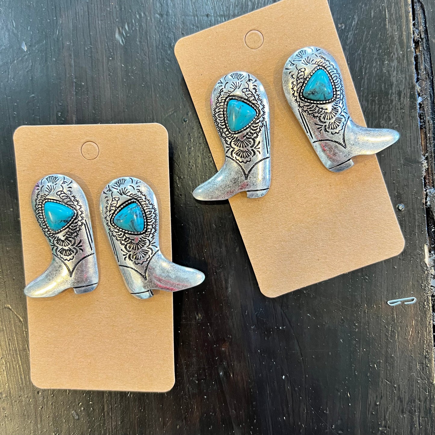 Turquoise Cowboy Boot earrings