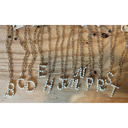 Pearl letter necklace