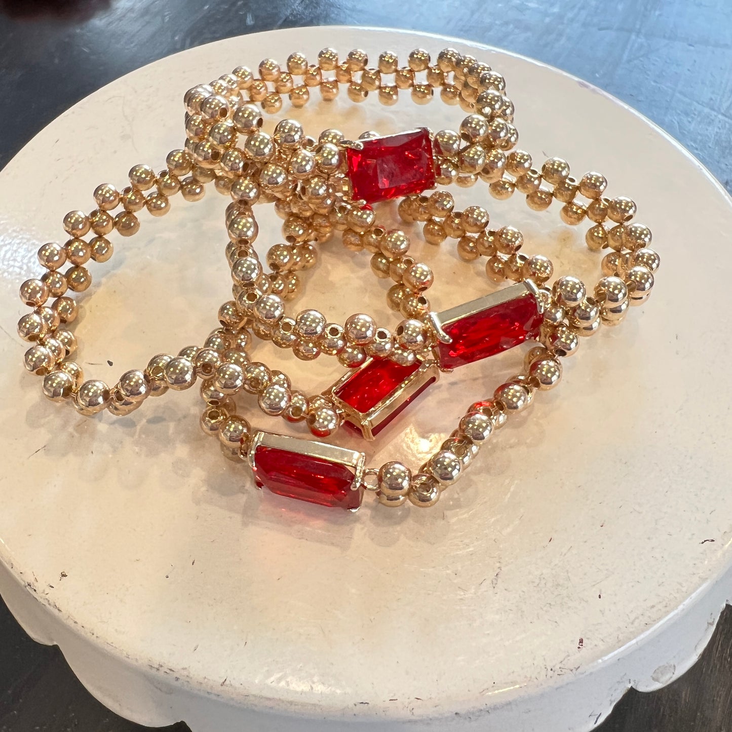 Red Stone Bead bracelet