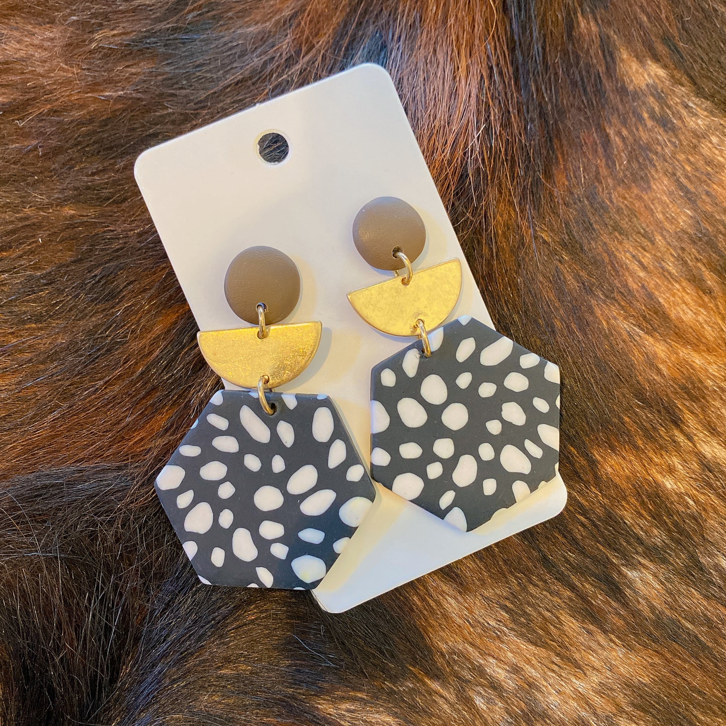 Animal Print Clay earrings